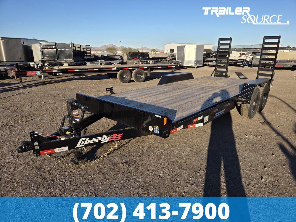 7x20 Liberty LE Channel Equipment Trailer - 14K GVWR Removable Fenders, Stand Up Ramps
