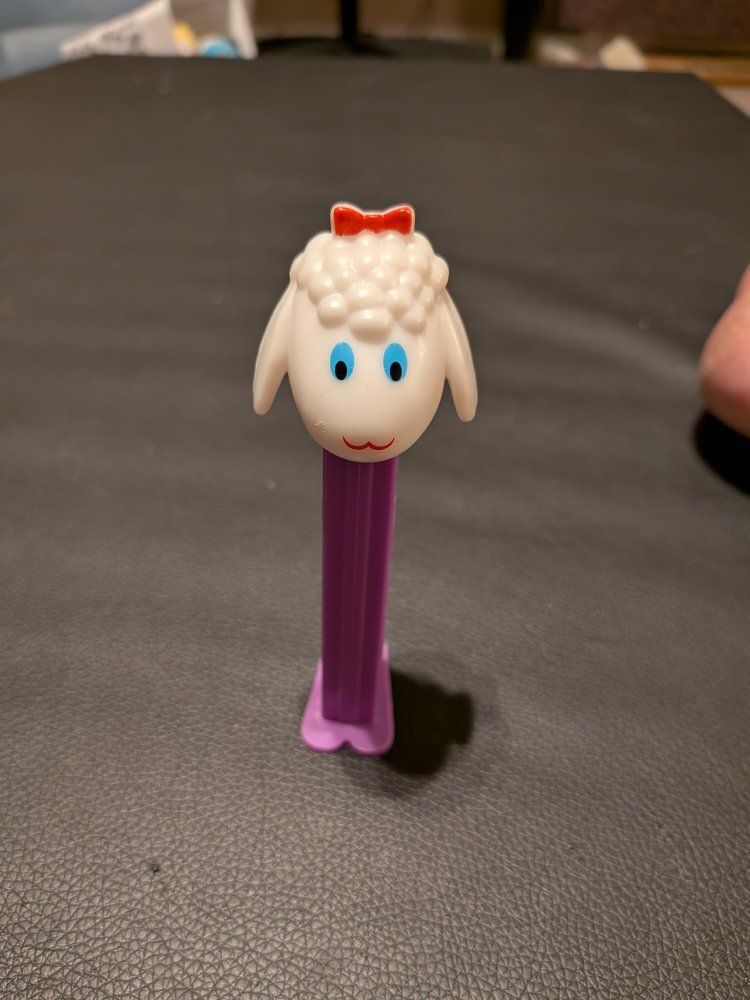 Vintage PEZ Dispenser Little Bo Peep Lamb Purple Stem Collectible Toy Candy