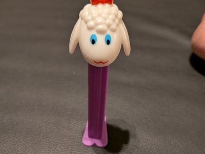 Vintage PEZ Dispenser Little Bo Peep Lamb Purple Stem Collectible Toy Candy