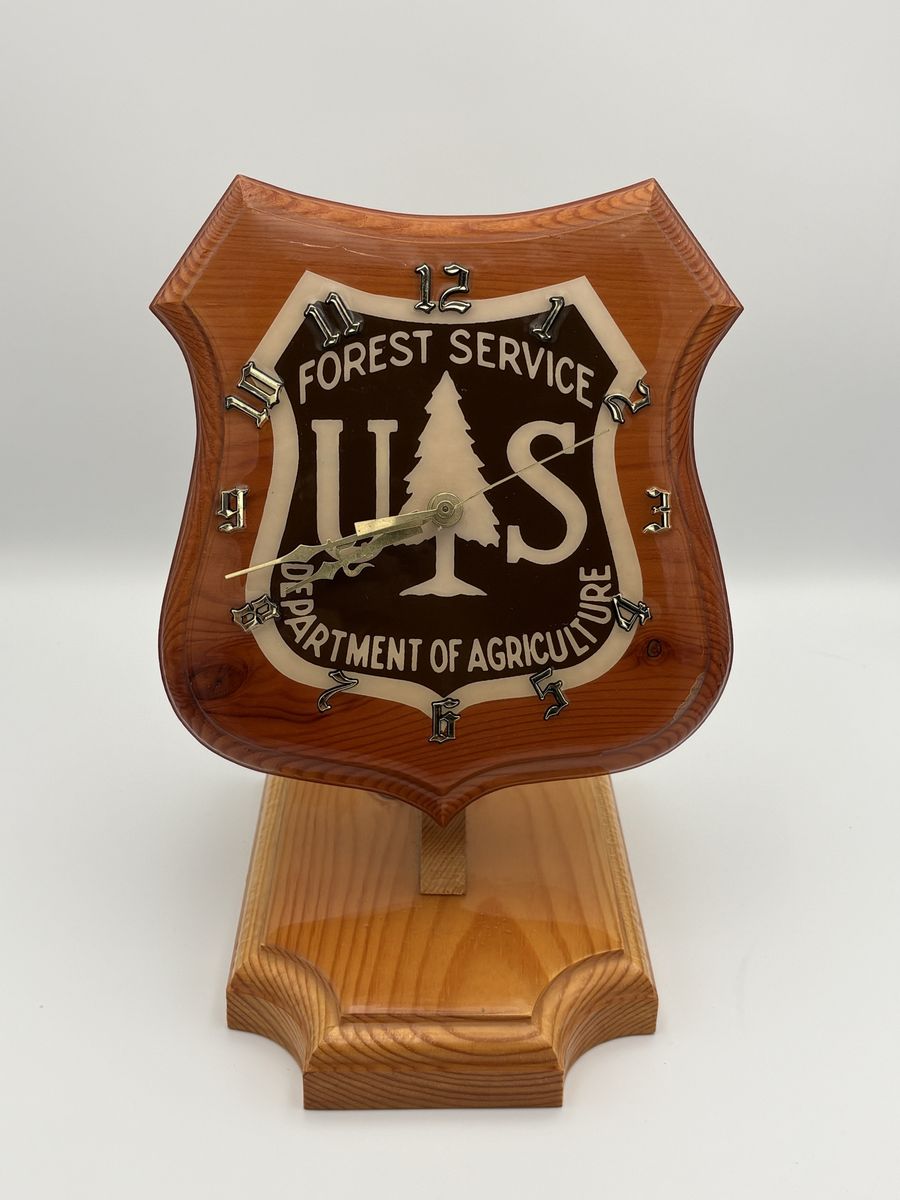 Handcrafted US Forest Service Shield Clock - Local