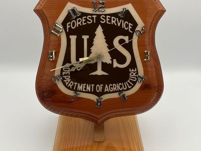 Handcrafted US Forest Service Shield Clock - Local