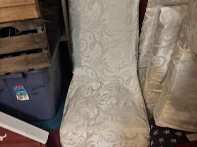 8 Cushioned Fabric Chairs With Tall Backs