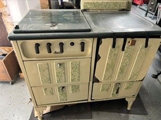 Vintage 1940s Art Deco Cabinet Wood/Coal Heater Stove – Restoration Project
