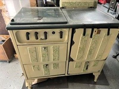Vintage 1940s Art Deco Cabinet Wood/Coal Heater Stove – Restoration Project