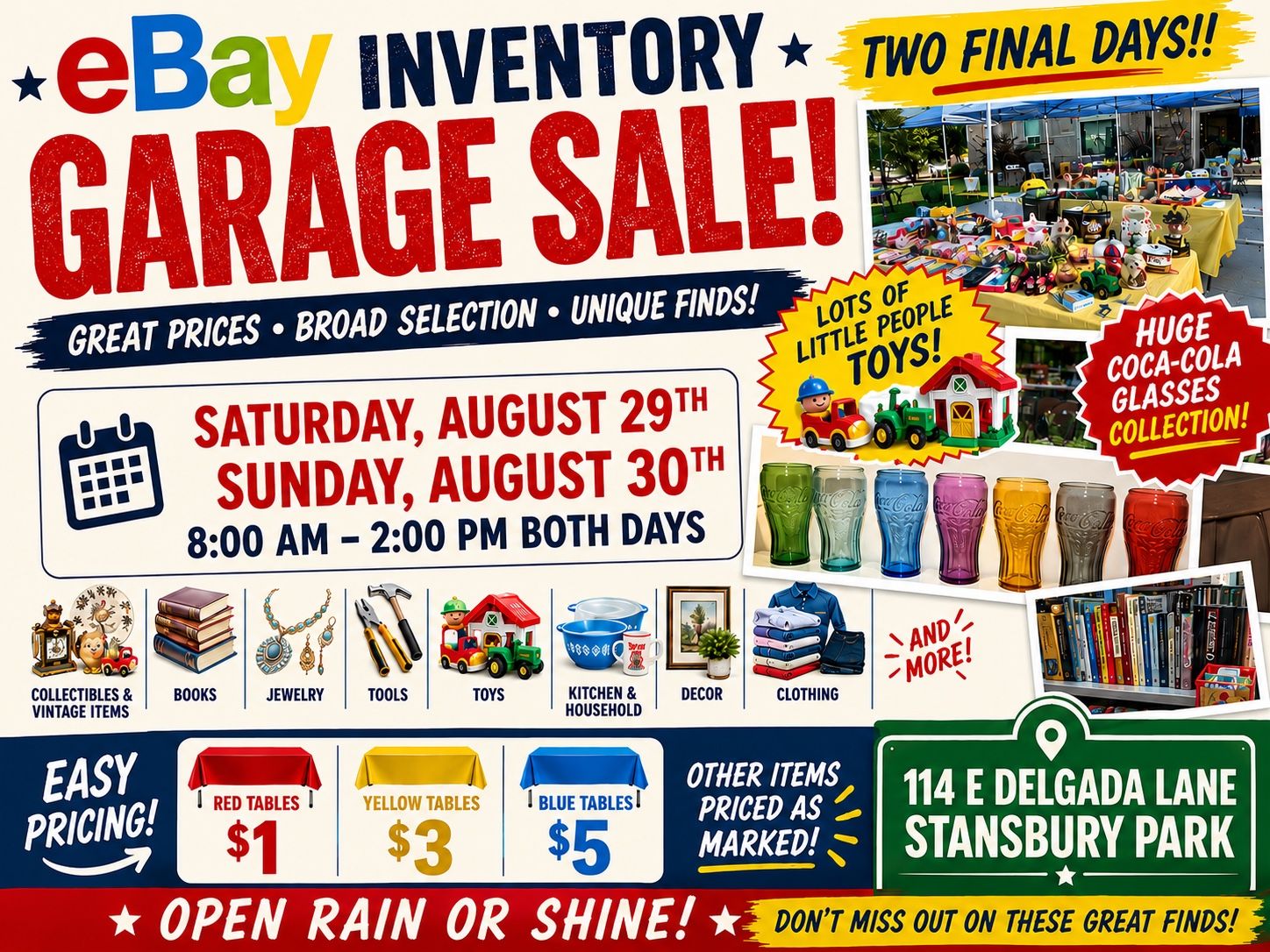 eBay Garage Sale – Two Final Days! SAT & SUN 8:00 - 2:00 ~ Stansbury Park