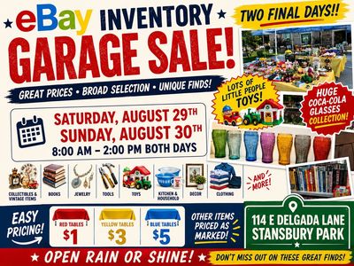 eBay Garage Sale – Two Final Days! SAT & SUN 8:00 - 2:00 ~ Stansbury Park
