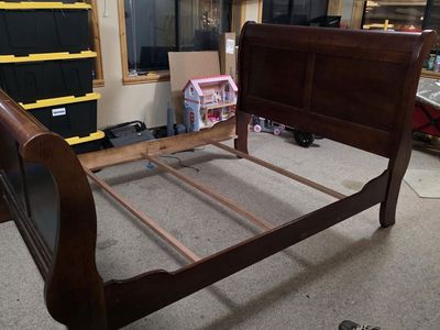 Cherry Solid Wood Sleigh Bed Frame