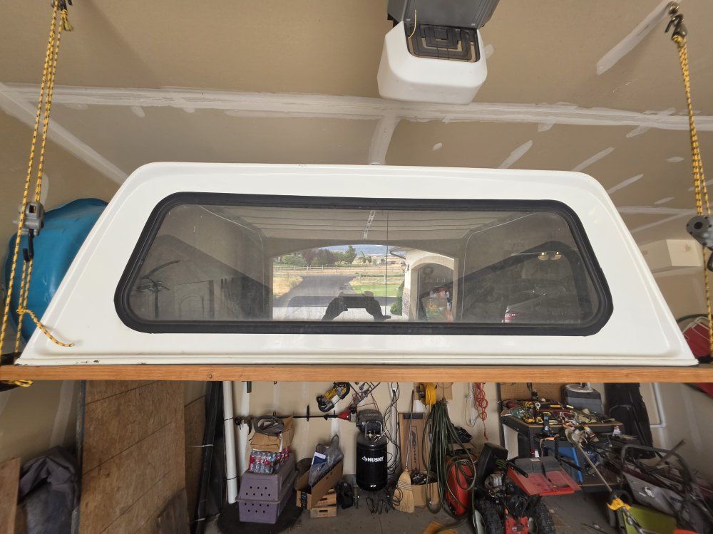 Used White Truck Camper Shell for 6.5ft Bed - Good Condition