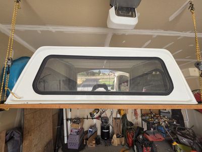 Used White Truck Camper Shell for 6.5ft Bed - Good Condition