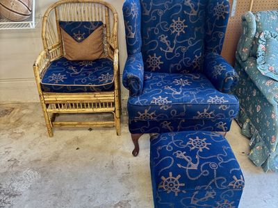 2 chairs with Navy/Nautical theme.