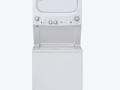 GE Stacked Laundry Center with 3.8-cu ft Top load Washer and Gas 5.9-cu ft Dryer
