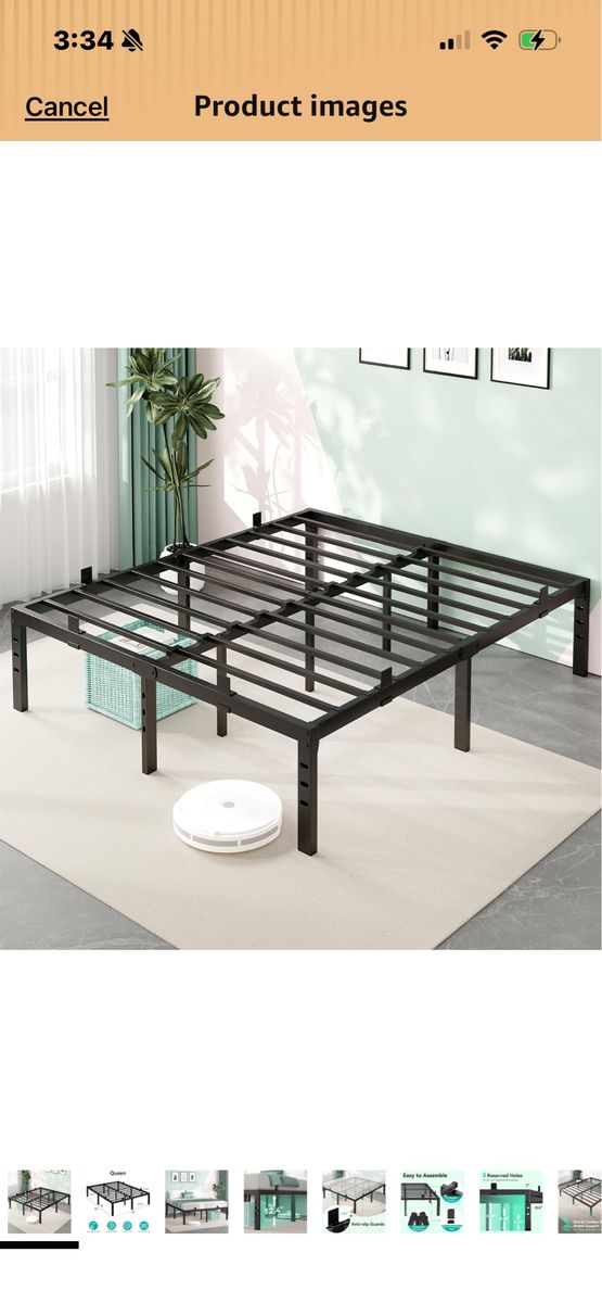 Queen bed frame with storage space underneath