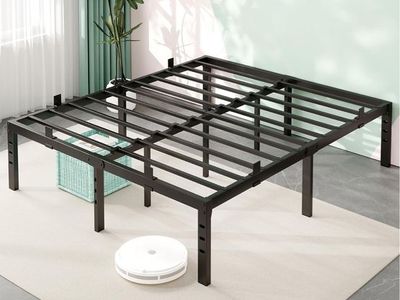 Queen bed frame with storage space underneath