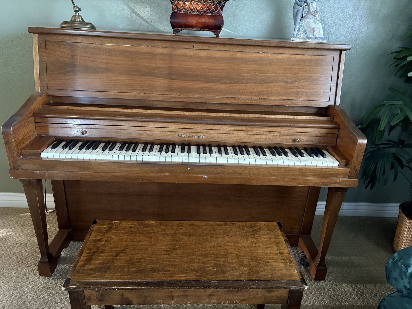 Kohler and Campbell Piano and Bench - Vintage Upright Piano in Good Condition - Perfect for Home Music