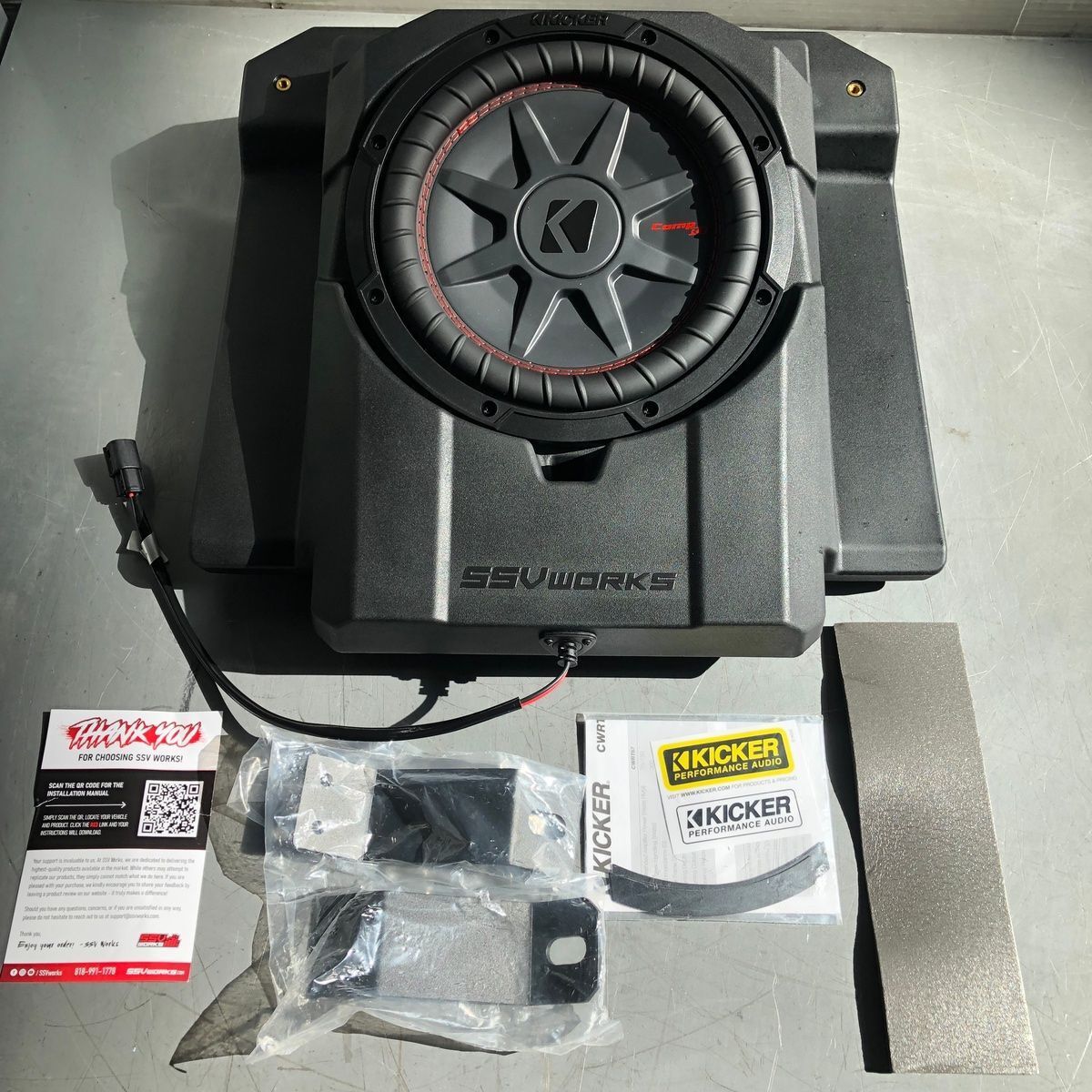 SSV WORKS A-MAVR-US10K MAVERICK R UNDERSEAT KICKER CWRT104 SUBWOOFER ENCLLOSURE W MOUNTS/HARDWARE