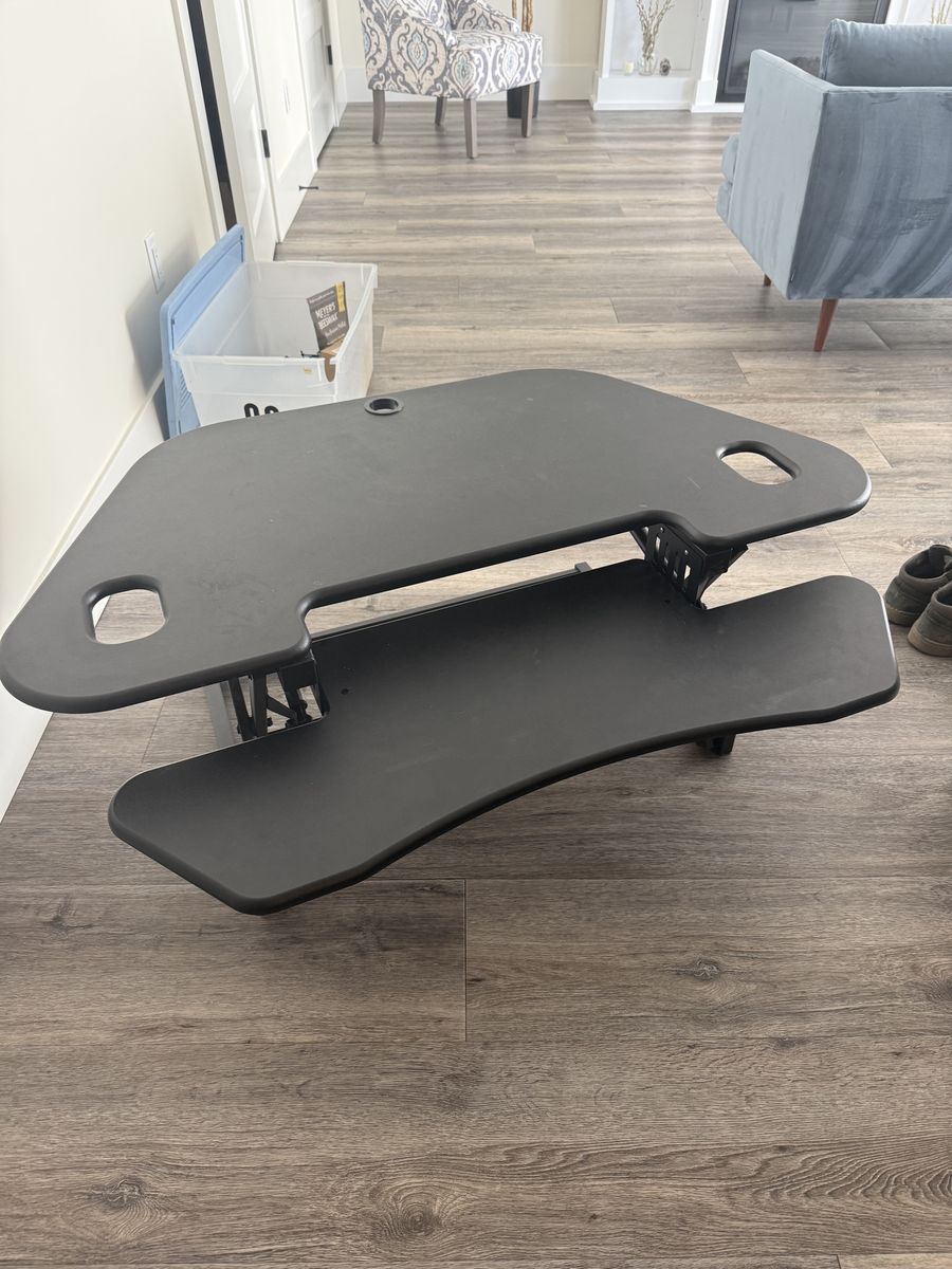 Adjustable Standing Desk Converter - Black Sit-Stand Workstation for Any Desk