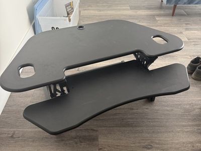 Adjustable Standing Desk Converter - Black Sit-Stand Workstation for Any Desk