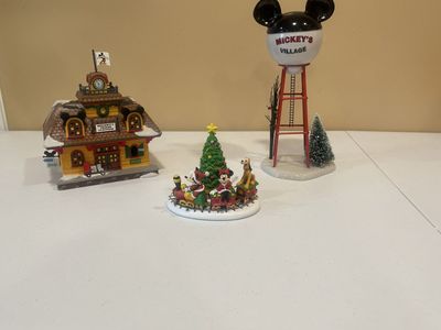 Department 56 Disney Mickey’s Christmas Village - 3-Piece Lot (Mint in Boxes)
