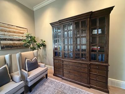 Large Executive Solid Wood Library Cabinet / Bookcase Hutch