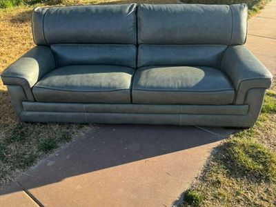 Teal Leather Couch (Great Condition)