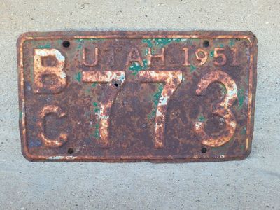 1951 Utah License Plate