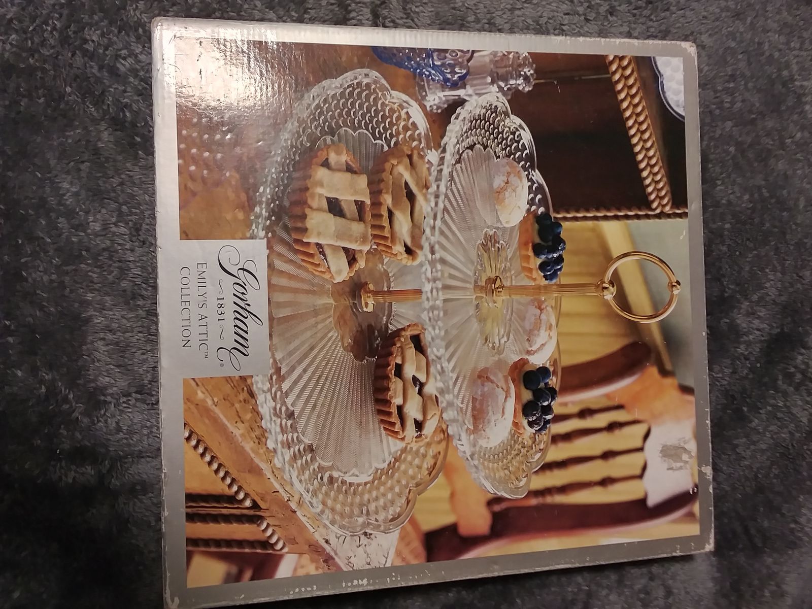 Vintage 2 tier crystal Gorham serving tray - Emily's attic collection