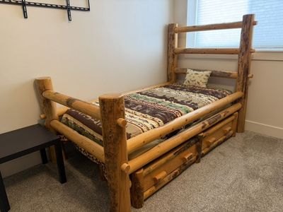 Log Twin bed And drawer Set