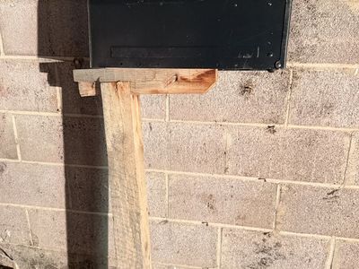 Large locking mailbox with post.