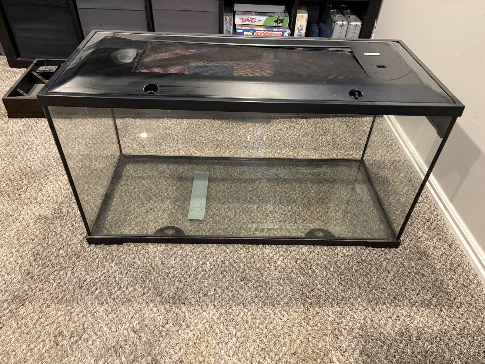 Large Glass Reptile Terrarium Tank with Screen Top and Accessories