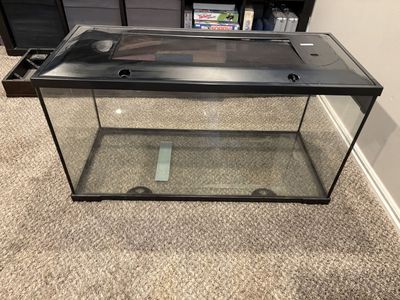 Large Glass Reptile Terrarium Tank with Screen Top and Accessories