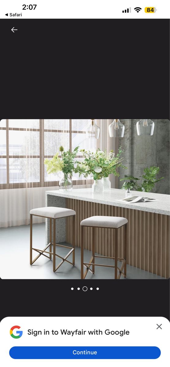 Set of2 Ivory Wood Counter Stools Brand New in box