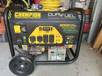 Champion 9000W Dual Fuel Portable Generator - Gasoline/Propane, 7000 Running Watts