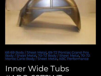 SKU: ABC-6872WT Inner Wide Tubs 68-72 GM A-body