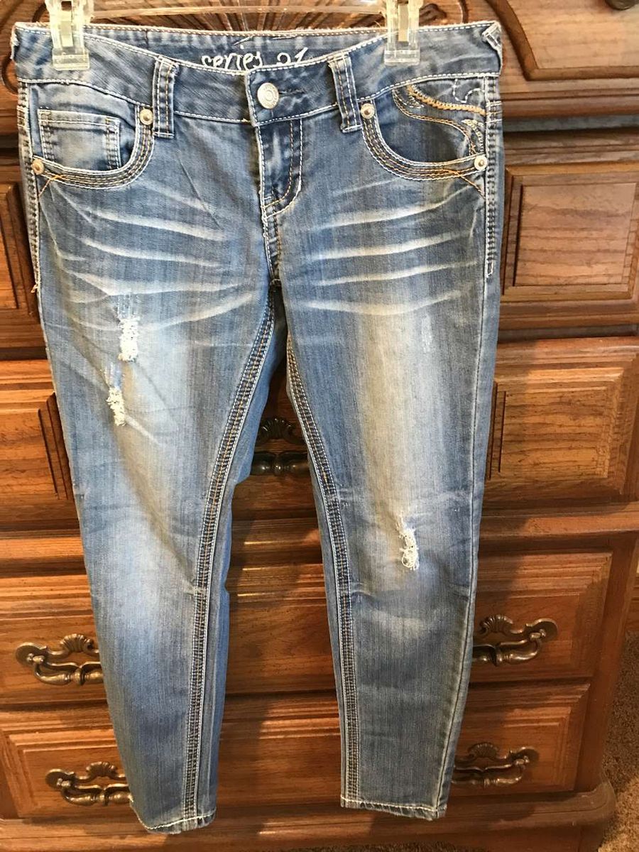 CHOOSE 1 or more - Series 31 Crop Jeans, Size 5, 70% Cotton, 28% Polyester, 2% Spandex or 3 Size S Tops or