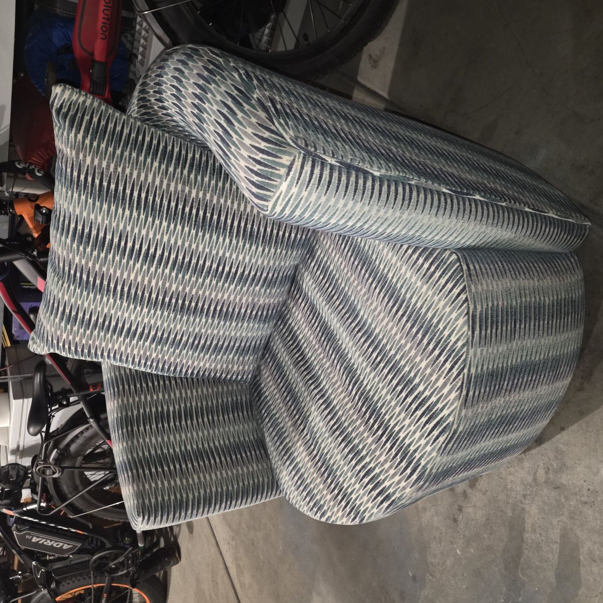 Turquoise, white and blue swivel  chair 75 bucks