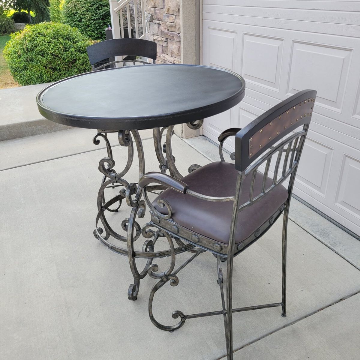 Table and chairs heavy cast iron