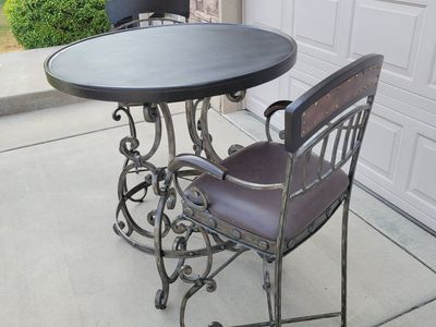 Table and chairs heavy cast iron