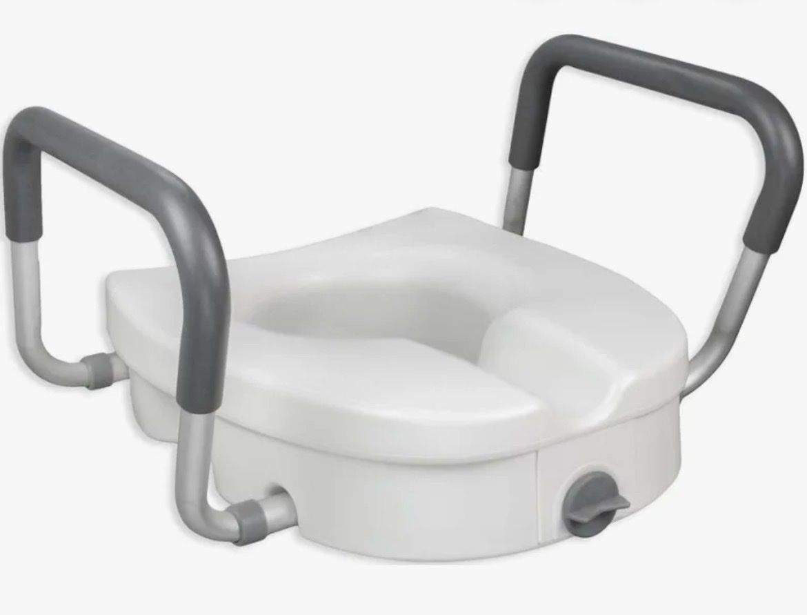 RMS Royal Medical Solutions Raised Toilet Seat with Arms, Universal, Adds 4.5" Height