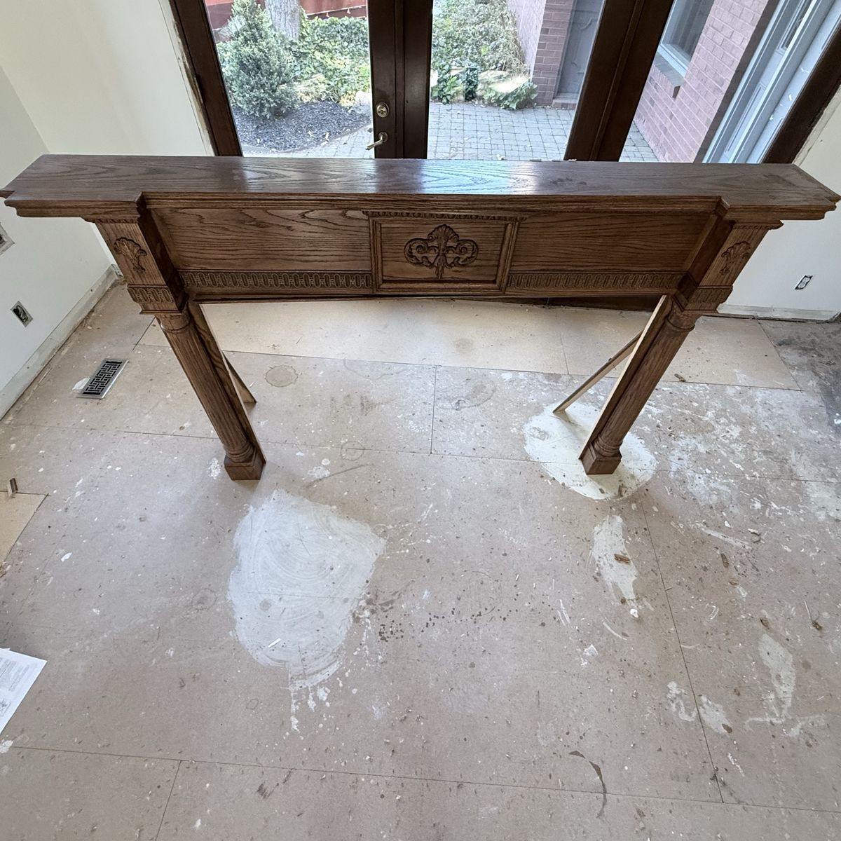 Antique custom wood fireplace mantel