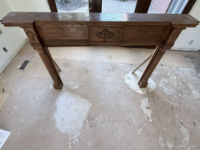 Antique custom wood fireplace mantel