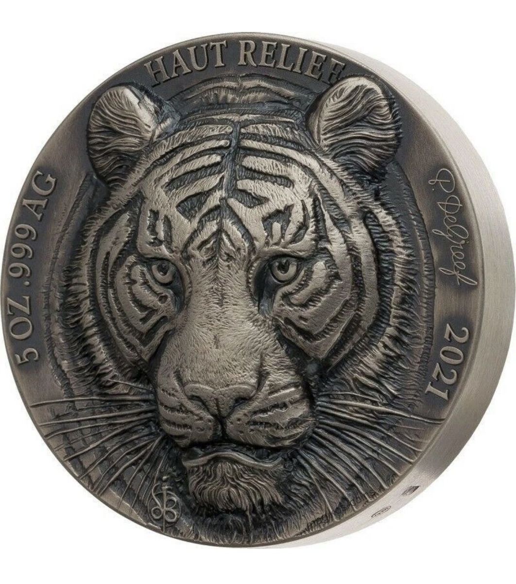 2021 5 oz .999 Silver Big Five Tiger- Rare