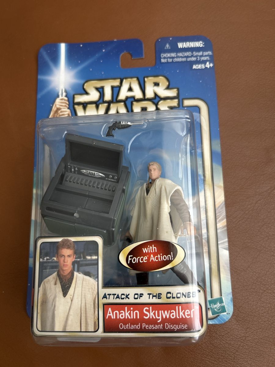 Star Wars Attack of the Clones Anakin Skywalker (Outland Peasant Disguise) Action Figure Hasbro Blue Card