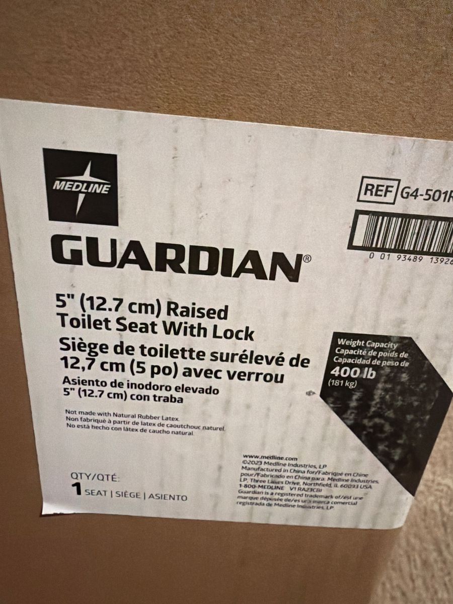 Medline 5" Raised Toilet Seat with Lock