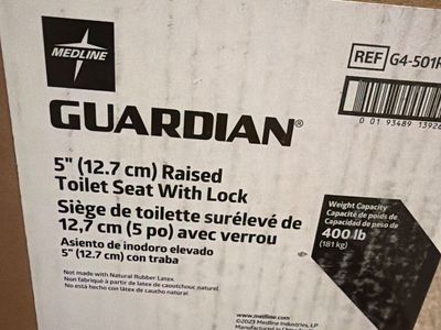 Medline 5" Raised Toilet Seat with Lock