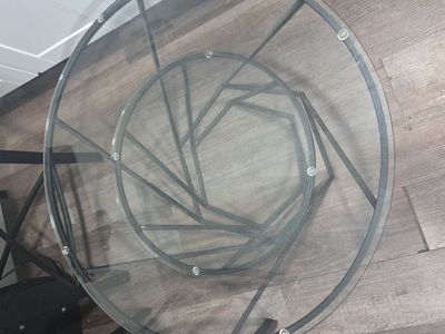 2 glass top end tables.