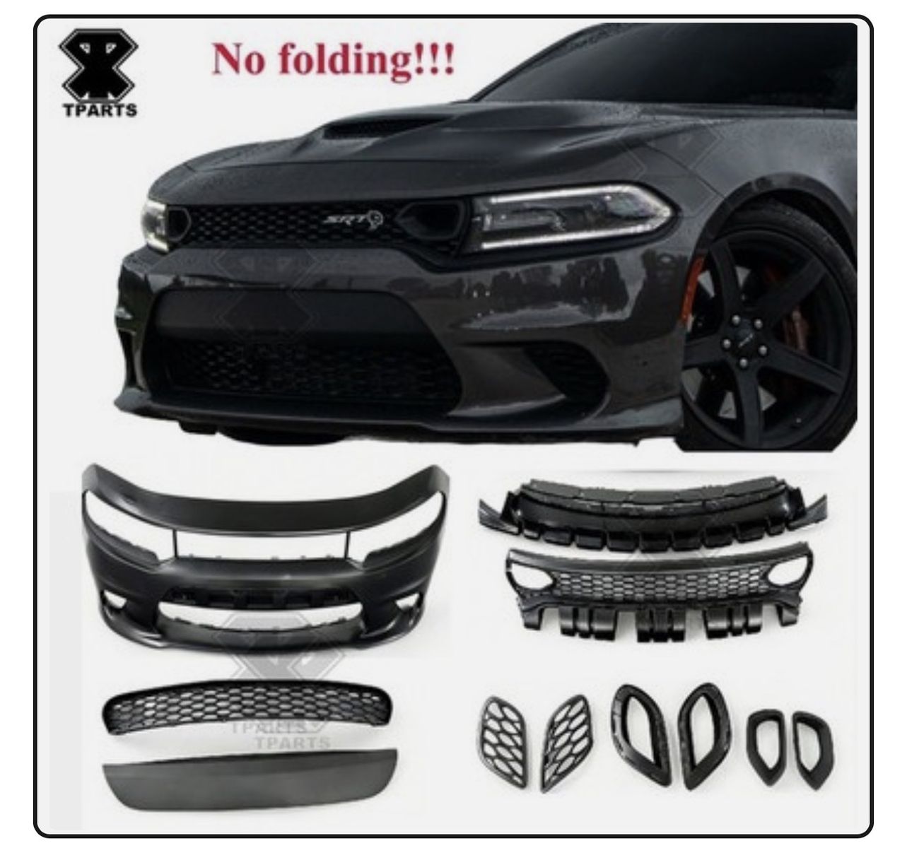For 2015-2023 Dodge Charger Srt-8 Srt Hellcat Front Bumper Set