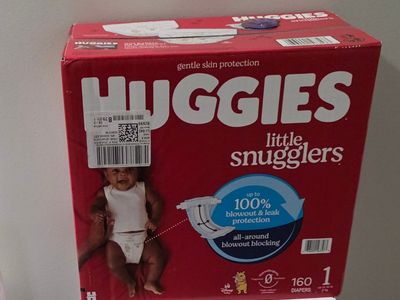 Huggies Little Snugglers Baby Diapers Size 1, 160 Count, Gentle Skin Protection