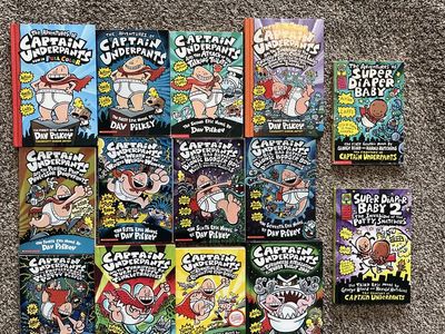 Captain underpants books 1-11 & Super Diaper baby