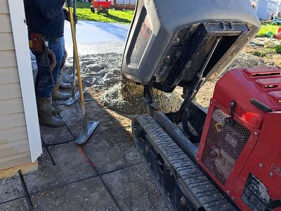 Mud buggy concrete cart pump finishing