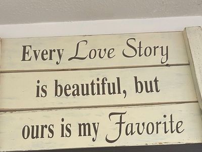 Farmhouse Rustic Wooden Love Story Wall Sign